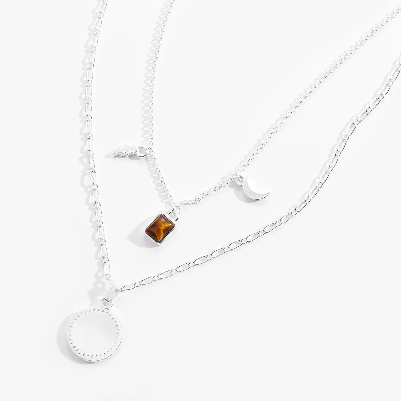 Engravable Wisdom + Potential Multi-Charm Layered Necklace