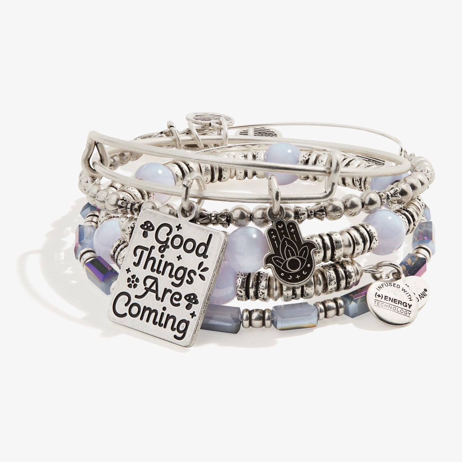 'Good Things Are Coming' Charm Bangles, Set of 4