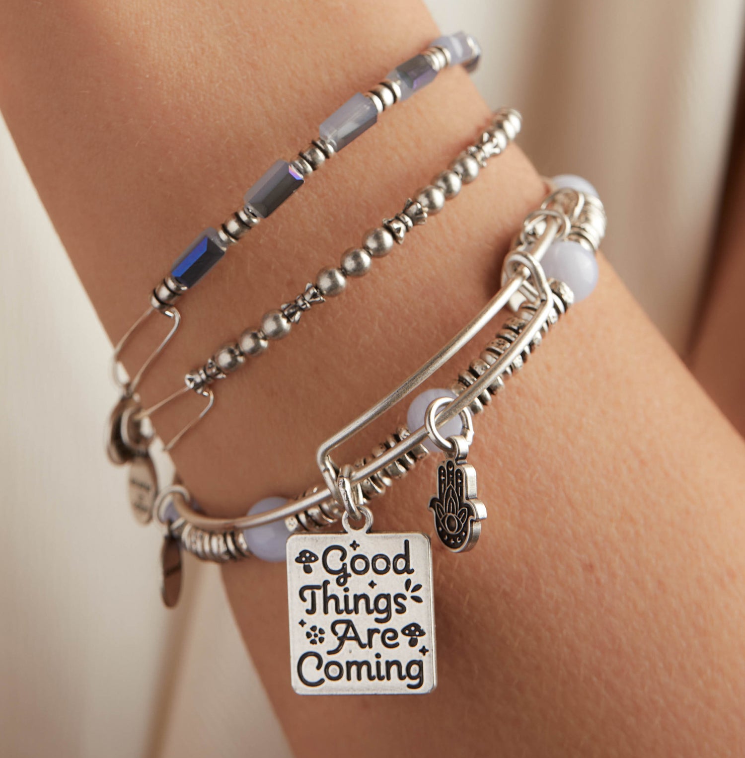 'Good Things Are Coming' Charm Bangles, Set of 4
