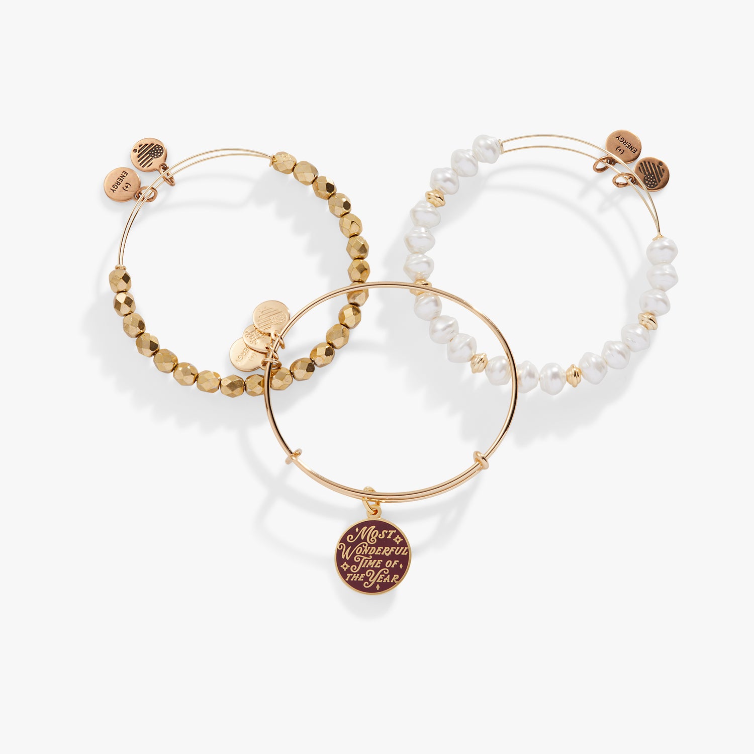 'Most Wonderful Time of the Year' Charm Bangle, Set of 3